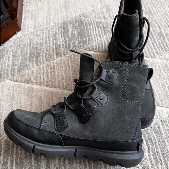 Sorel Size 10.5 Black/Jet Explorer Next Boots Waterproof Insulated Lace Up P33 - Picture 2 of 4